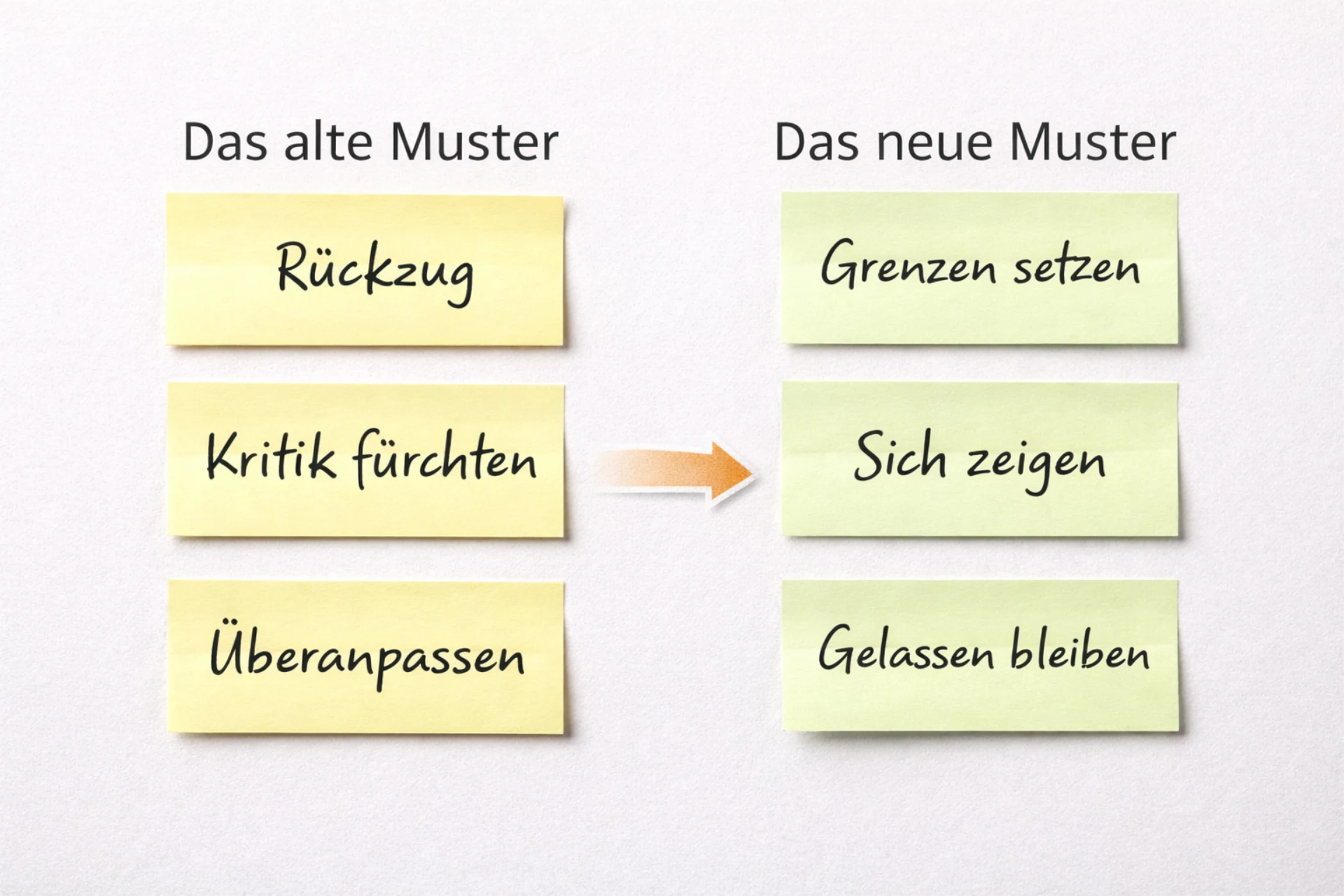 Auflockerung: Altes und neues Glaubensmuster im Vergleich
